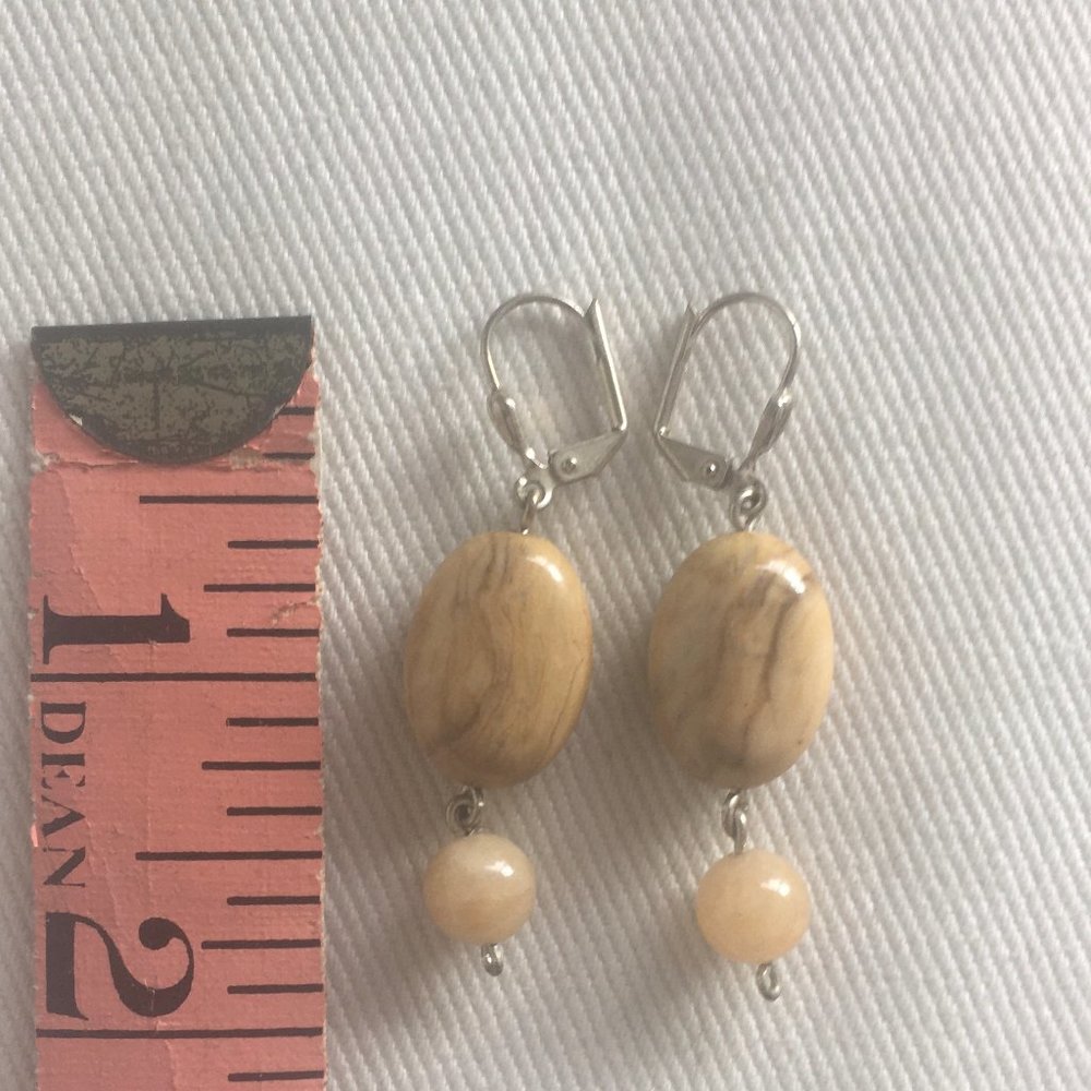 Stone and bead earrings